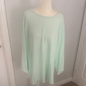 Bobeau Light Green Long Sleeve Top